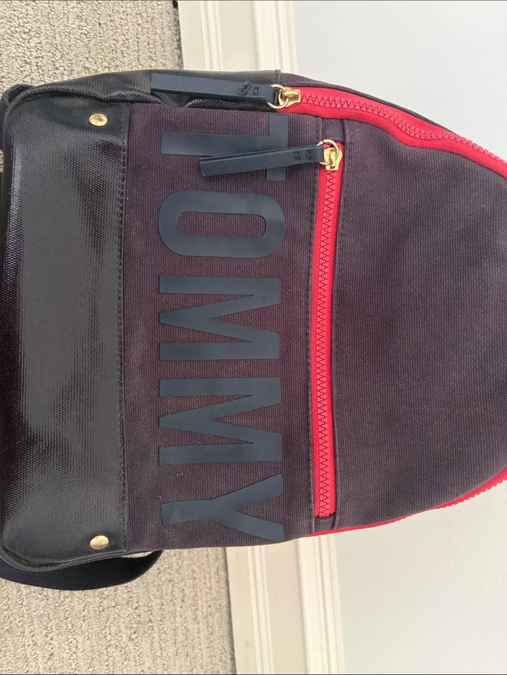 Tommy Hilfiger Navy & Red Canvas Backpack